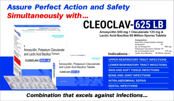 Amoxycillin 500mg Clavulanic Acid 125mg Lactic Acid Bacillus